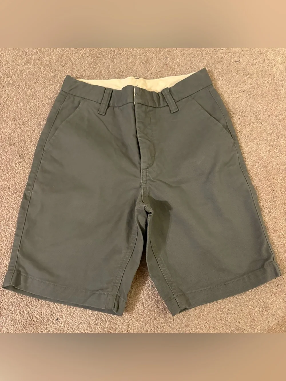 GAP kids size 8 grey Flat-Front Chino Shorts adjustable waist